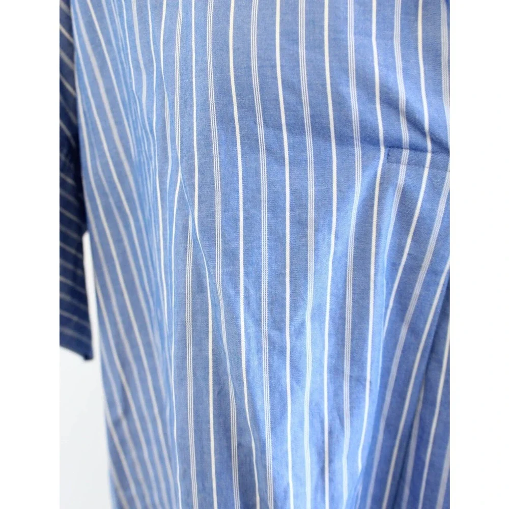 Madewell Blue Striped Courier Button Back Popover Shirt Size M Top Blouse - Picture 9 of 9